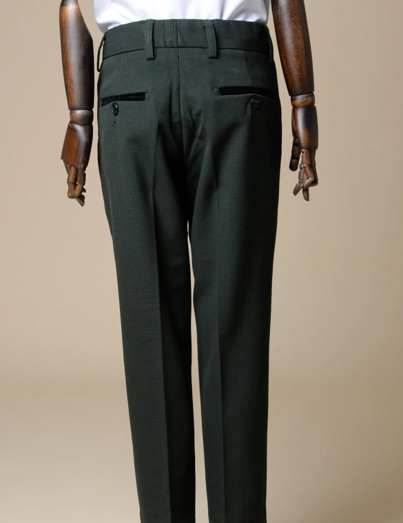 Bromley Children's Olive Check Print Three Piece Suit
