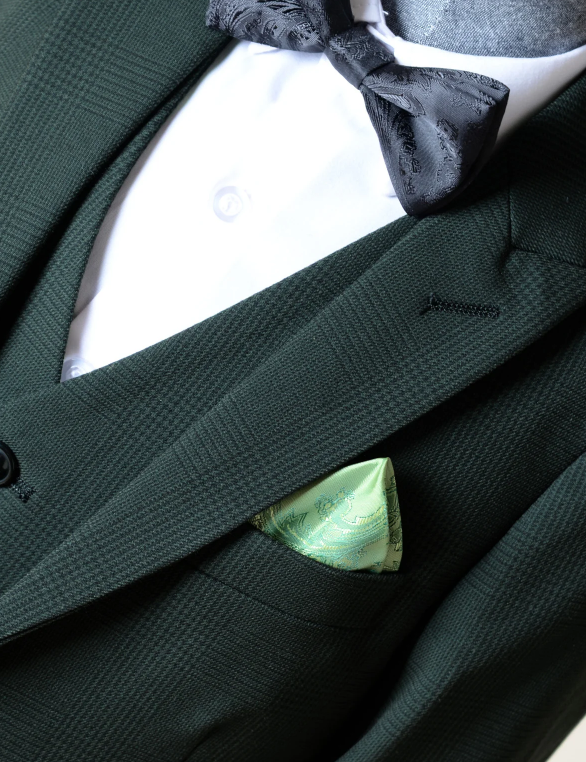 Bromley Children's Olive Check Print Three Piece Suit