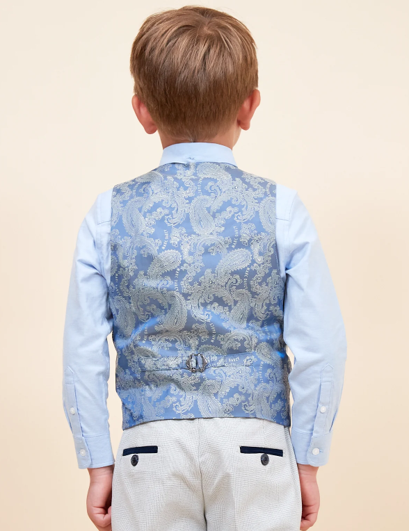Bromley Children's Stone Check Print Three Piece Suit