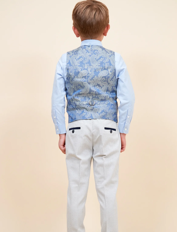 Bromley Children's Stone Check Print Three Piece Suit