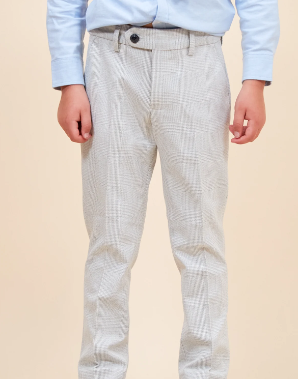 Bromley Children's Stone Check Print Three Piece Suit