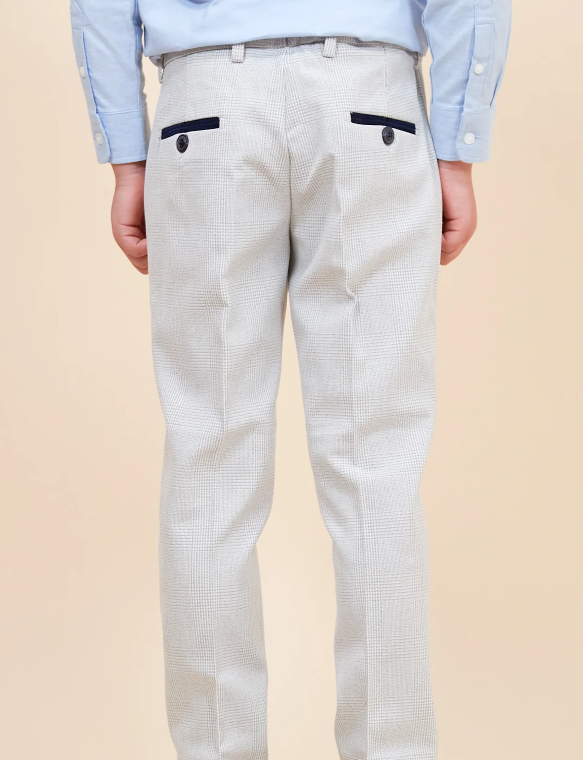 Bromley Children's Stone Check Print Three Piece Suit