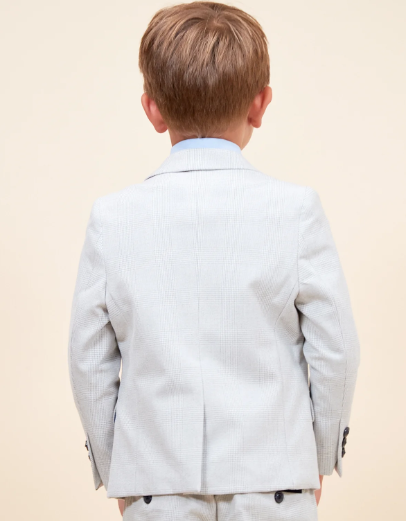 Bromley Children's Stone Check Print Three Piece Suit