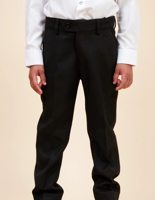 Dalton Children's Black Tux Lapel Diamond Three Piece Suit