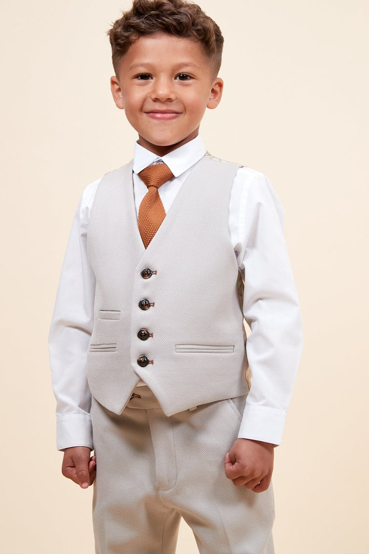 HM5 Children's Beige Tailored Three Piece Suit