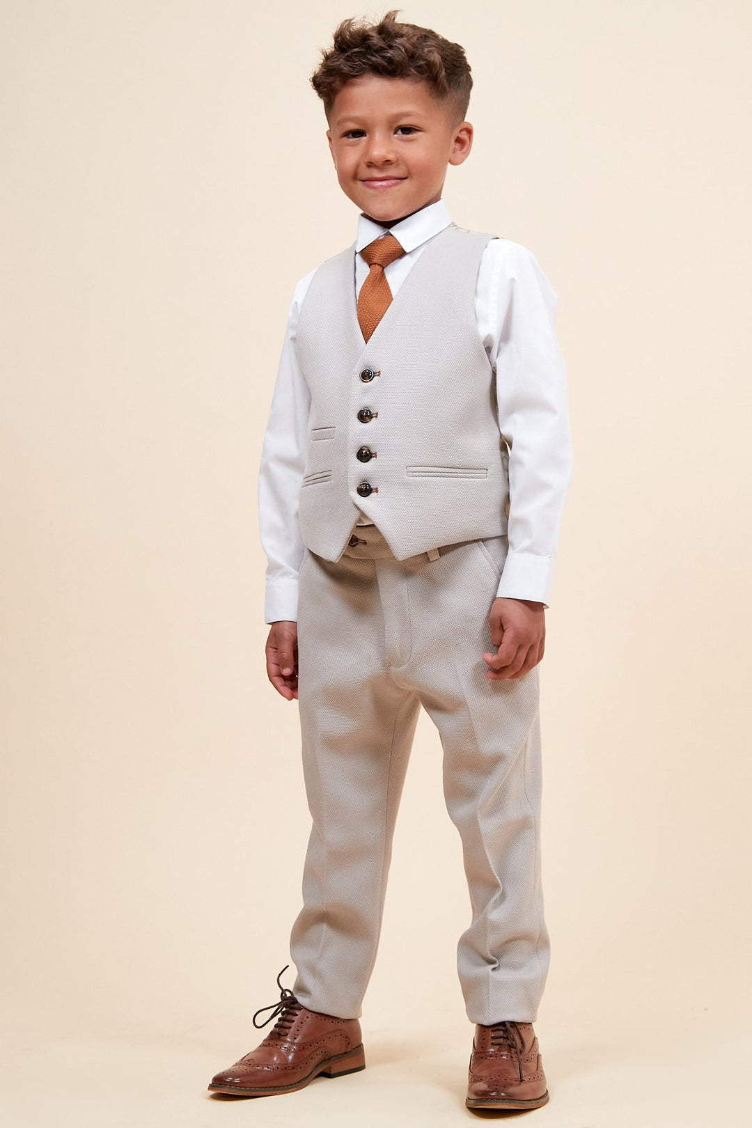 HM5 Children's Beige Tailored Three Piece Suit