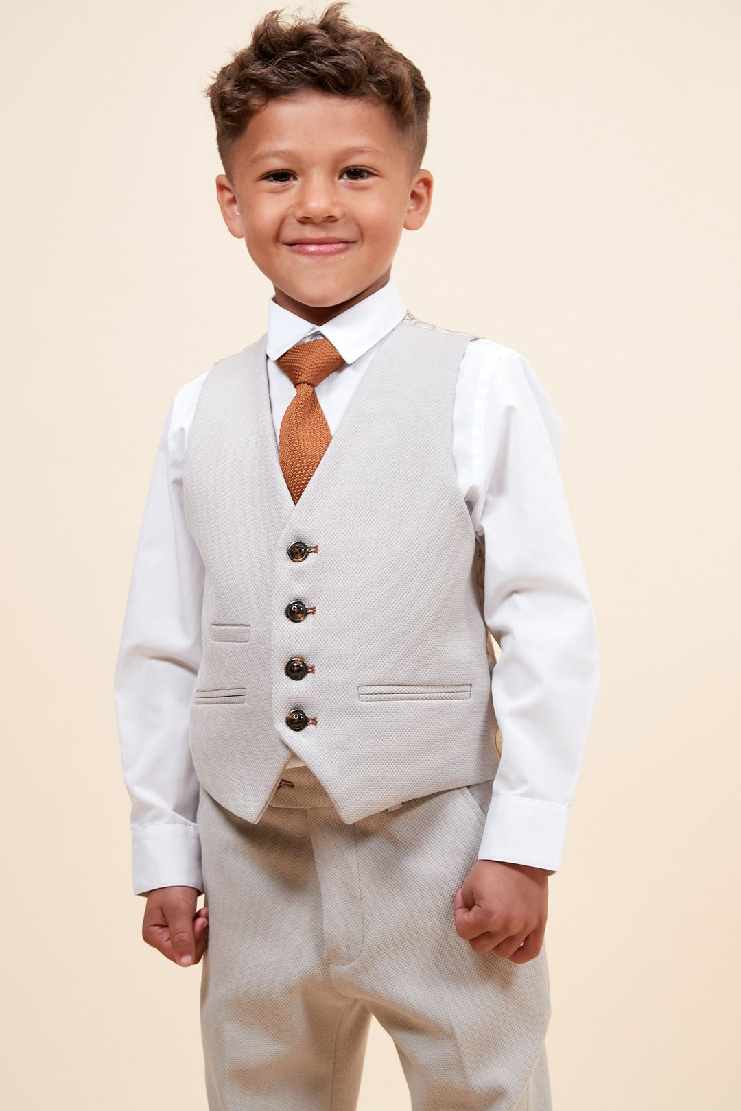 HM5 Children's Beige Tailored Three Piece Suit