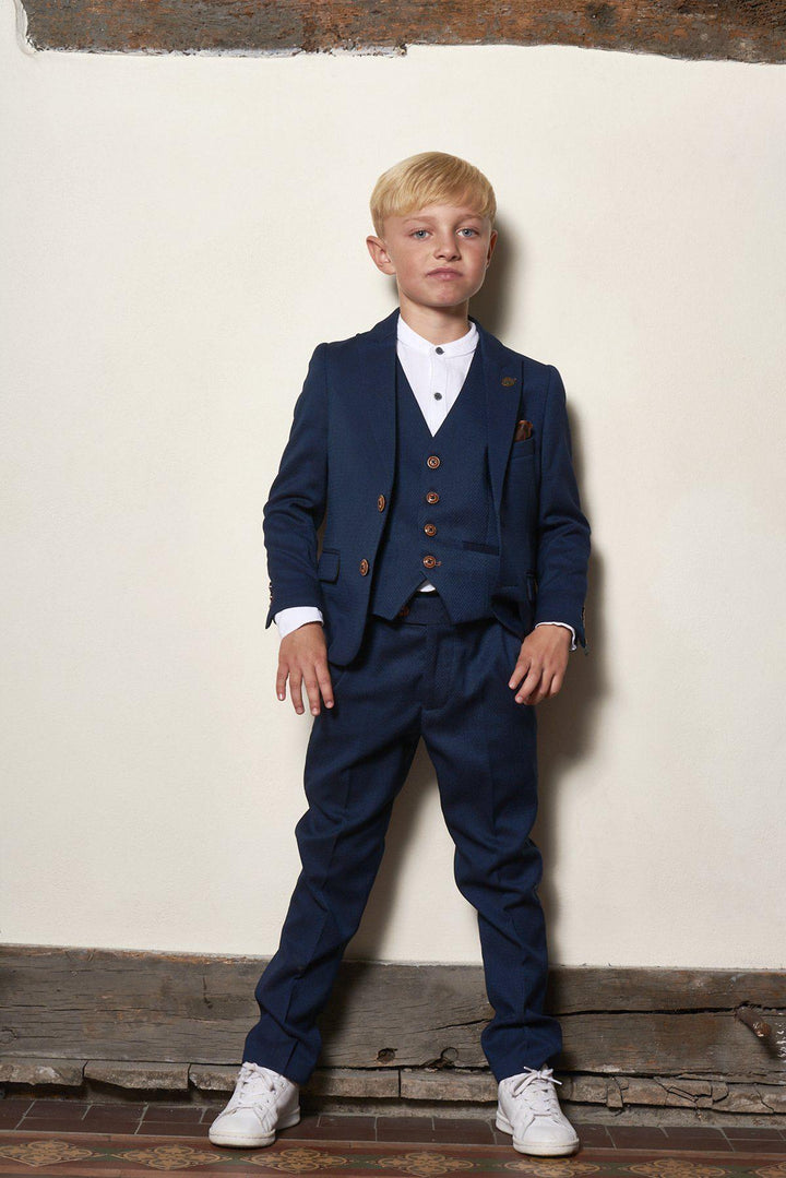 Max Children's Royal Blue Print Three Piece Suit
