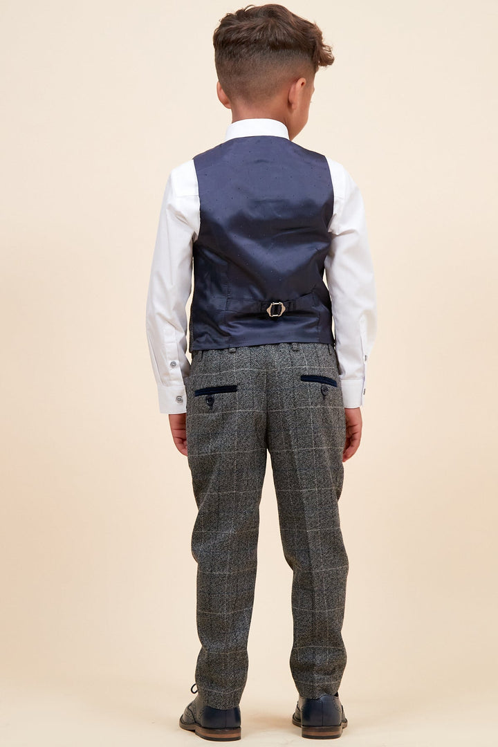 Scott Children's Grey Check Three Piece Suit