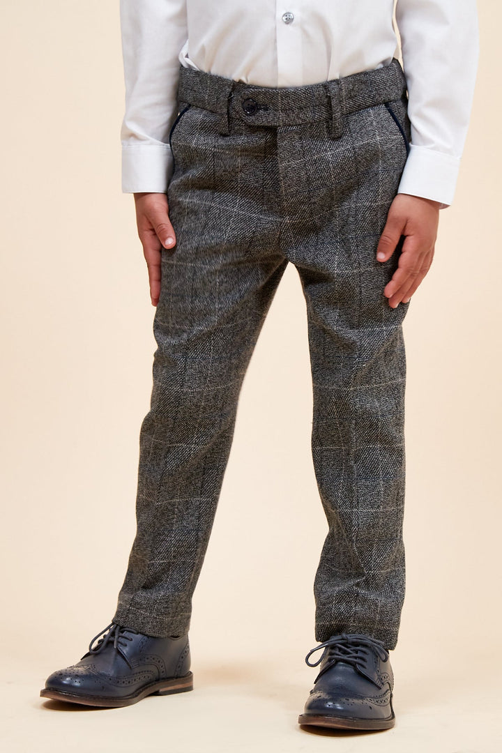 Scott Children's Grey Check Three Piece Suit