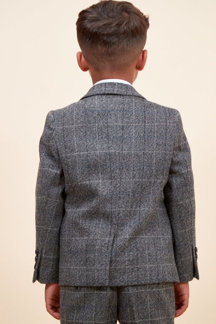 Scott Children's Grey Check Three Piece Suit