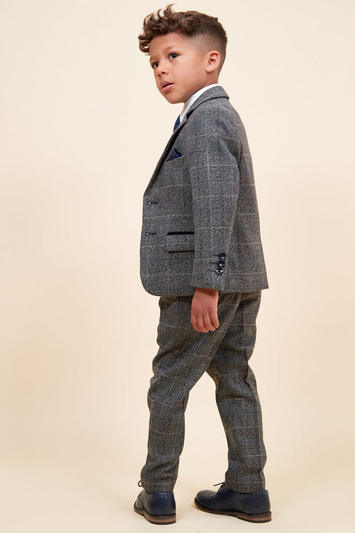 Scott Children's Grey Check Three Piece Suit