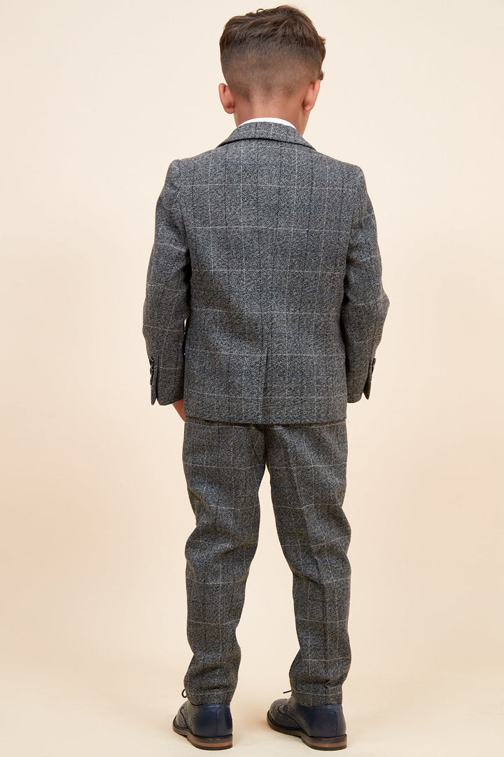Scott Children's Grey Check Three Piece Suit