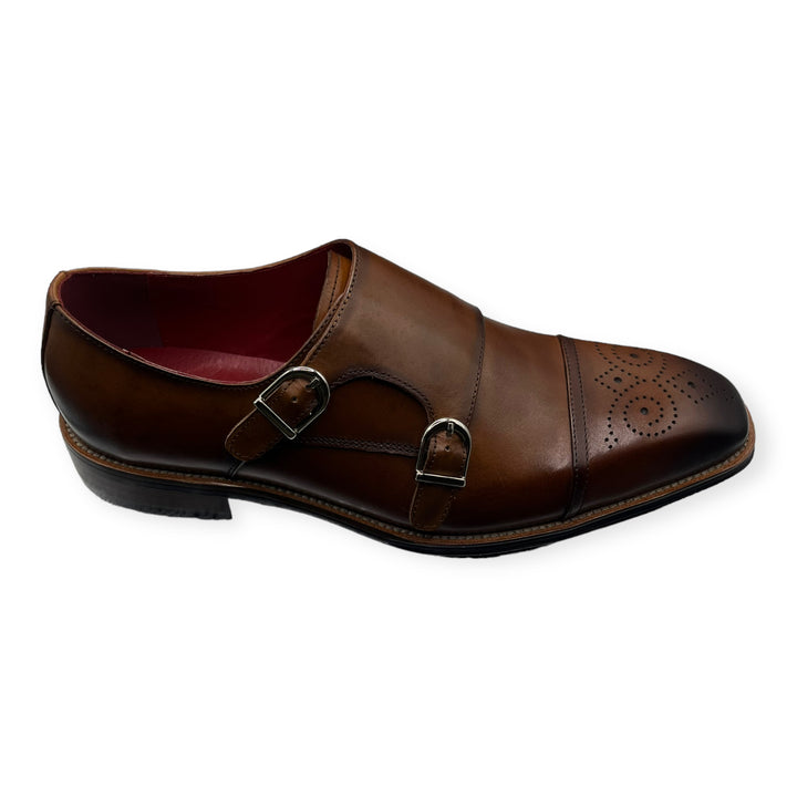Roberts Brown Brogue Shoe With Double Strap
