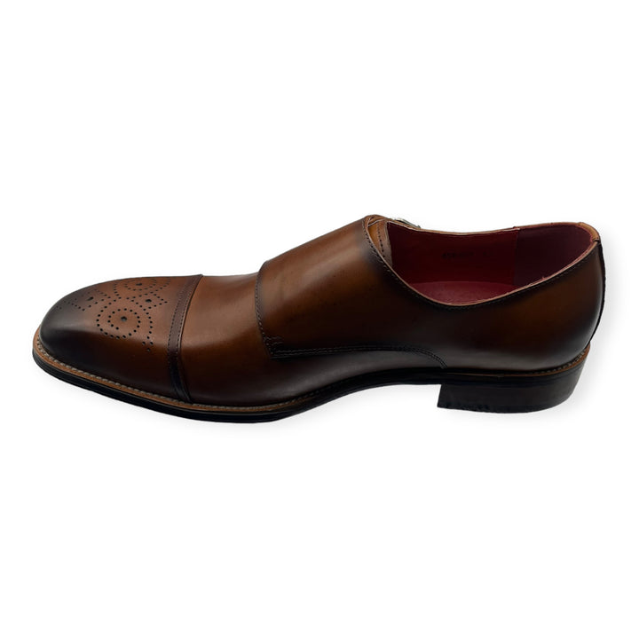 Roberts Brown Brogue Shoe With Double Strap