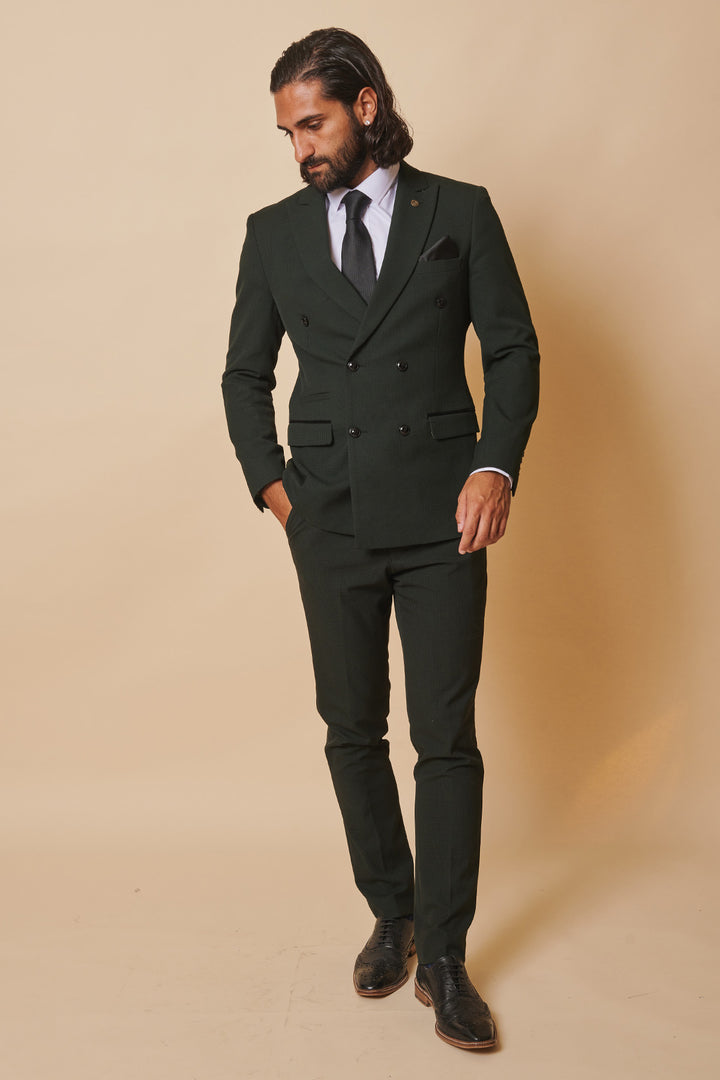 Bromley Olive Double Breasted Two Piece Suit