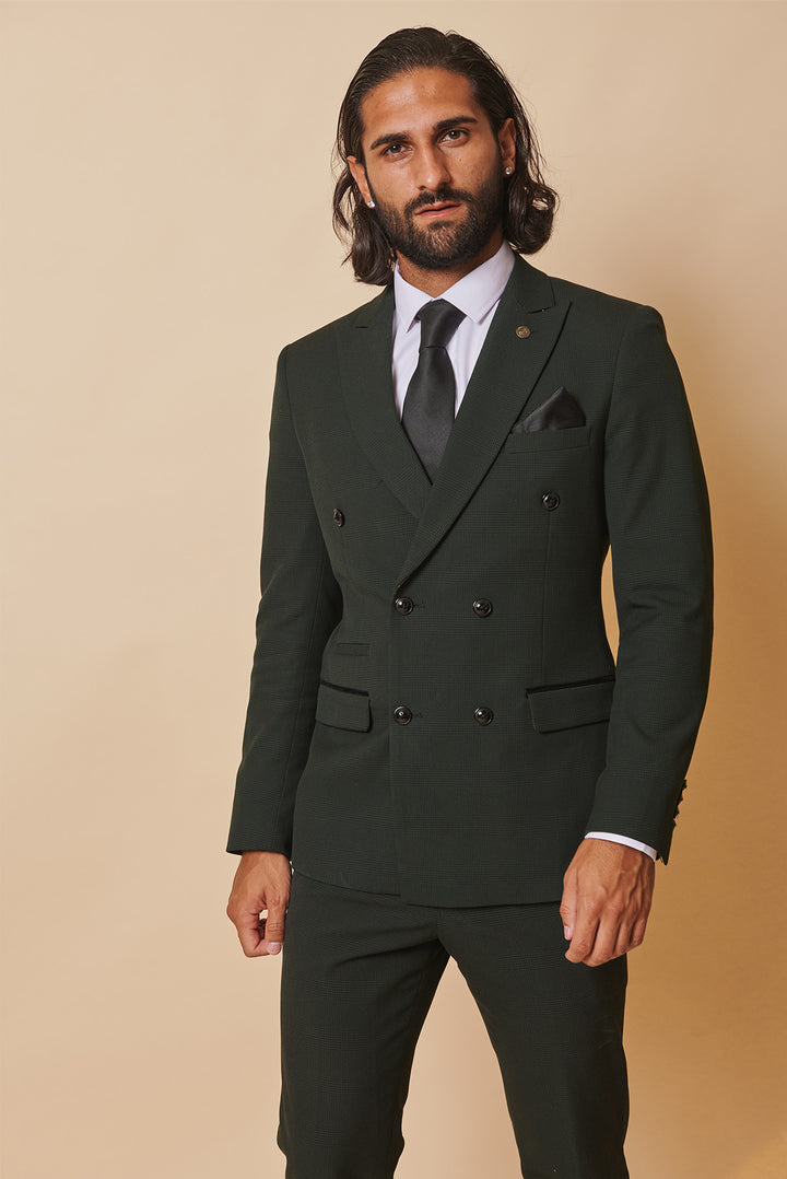 Bromley Olive Double Breasted Two Piece Suit