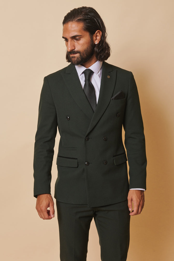 Bromley Olive Double Breasted Two Piece Suit
