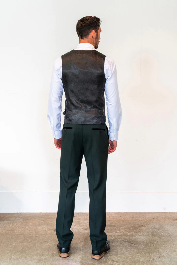 Bromley Olive Green Check Three Piece Suit