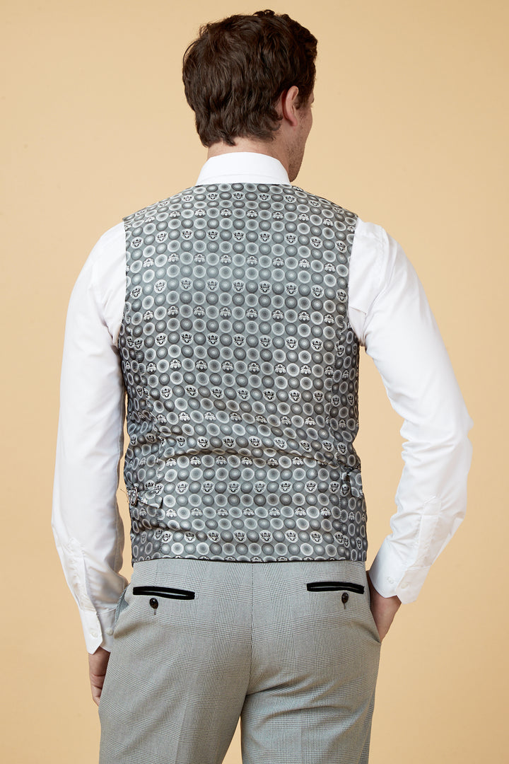 Bromley Silver Check Three Piece Suit