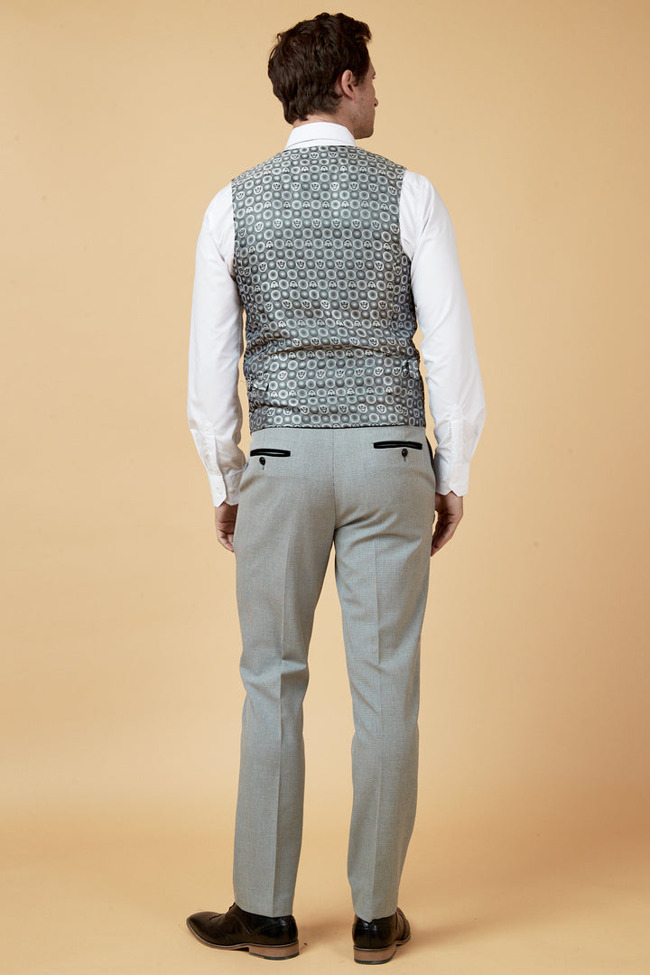 Bromley Silver Check Three Piece Suit