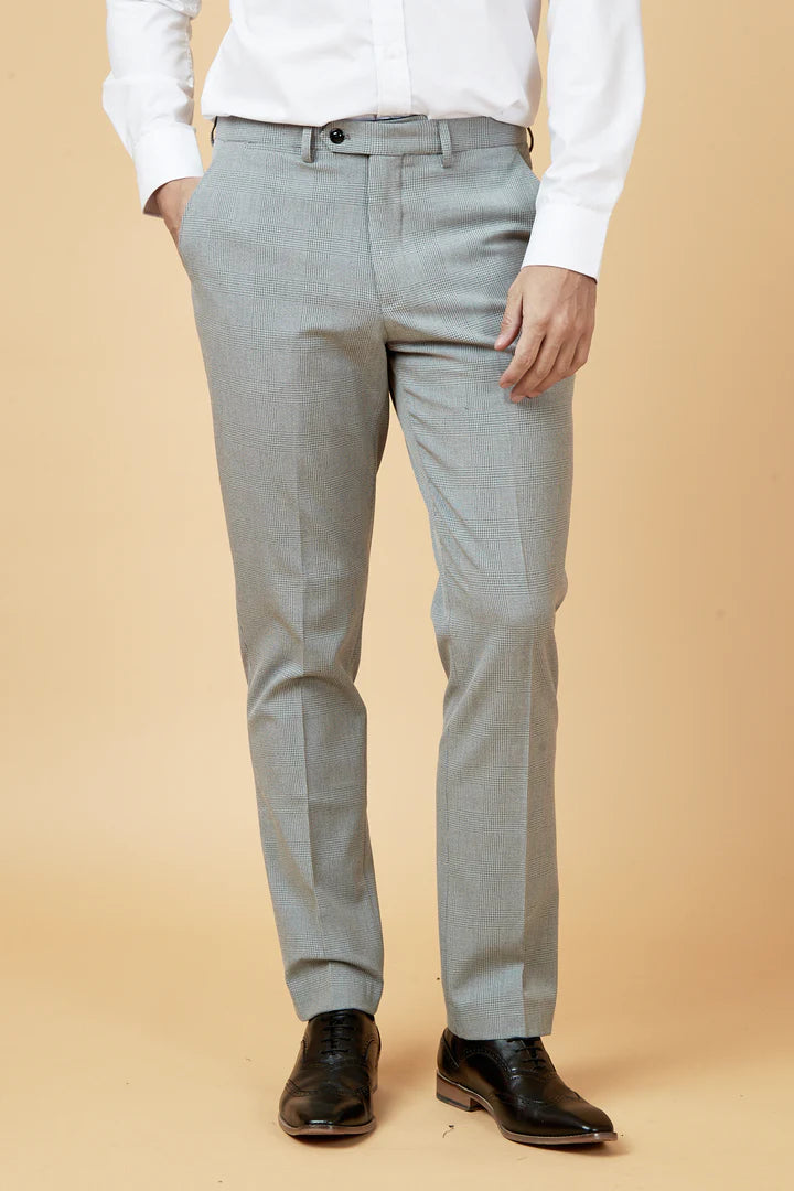 Bromley Silver Check Three Piece Suit