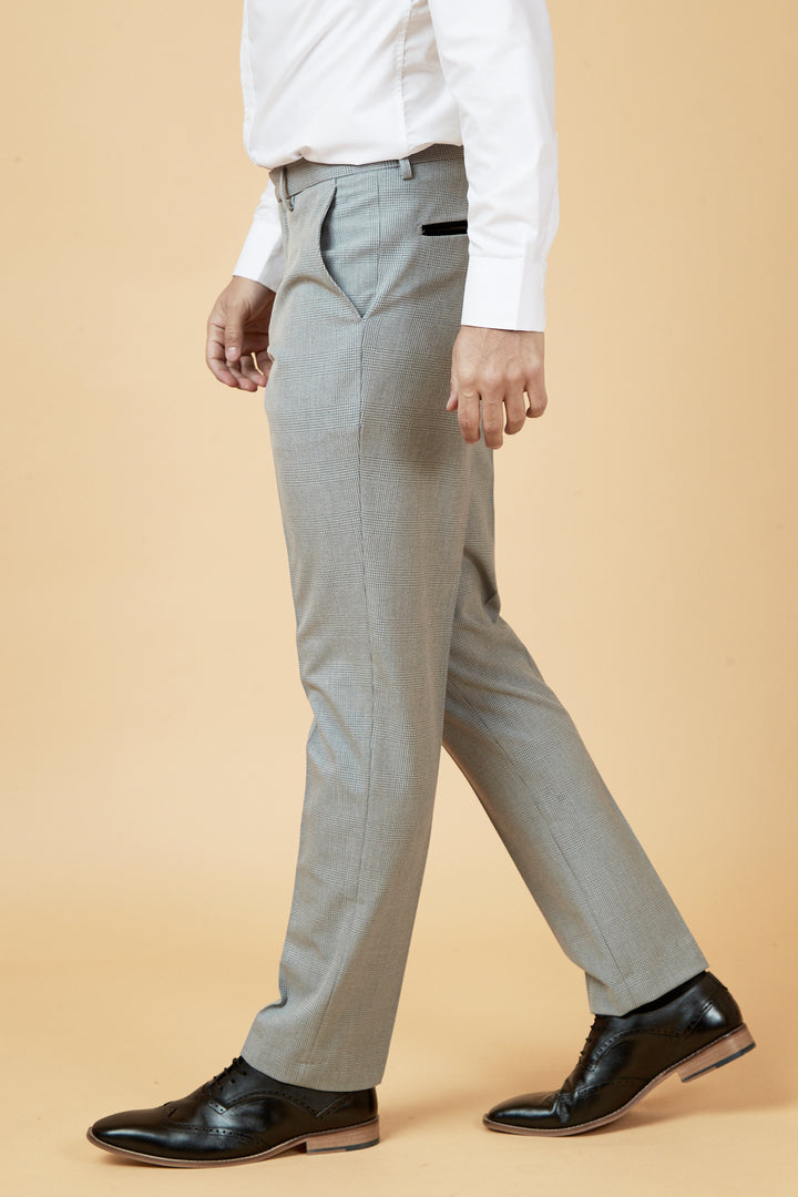 Bromley Silver Check Three Piece Suit
