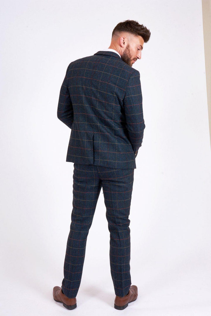 Eton Navy Check Tweed Three Piece Suit