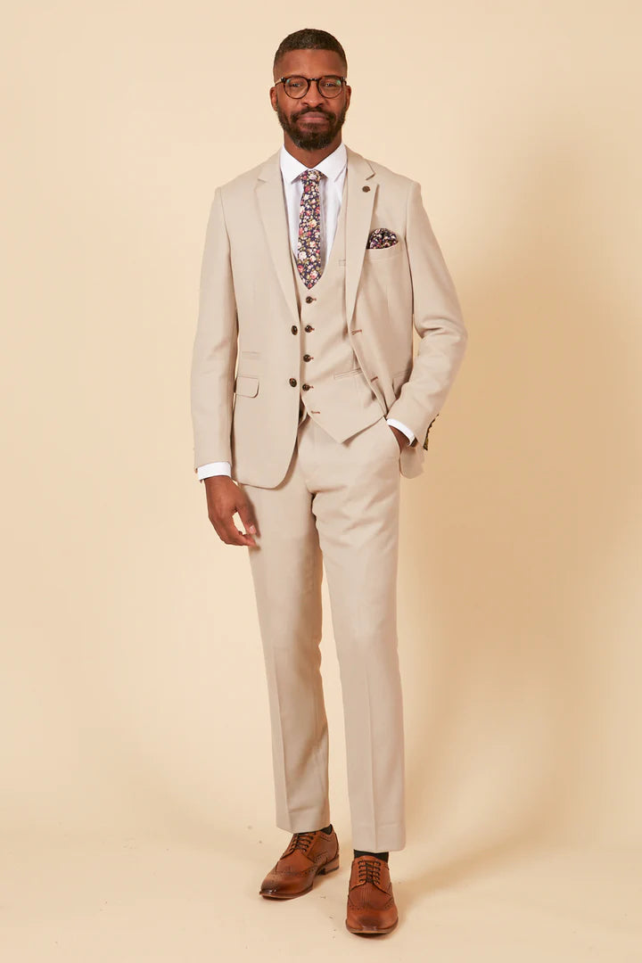 HM5 Stone Tailored Three Piece Suit