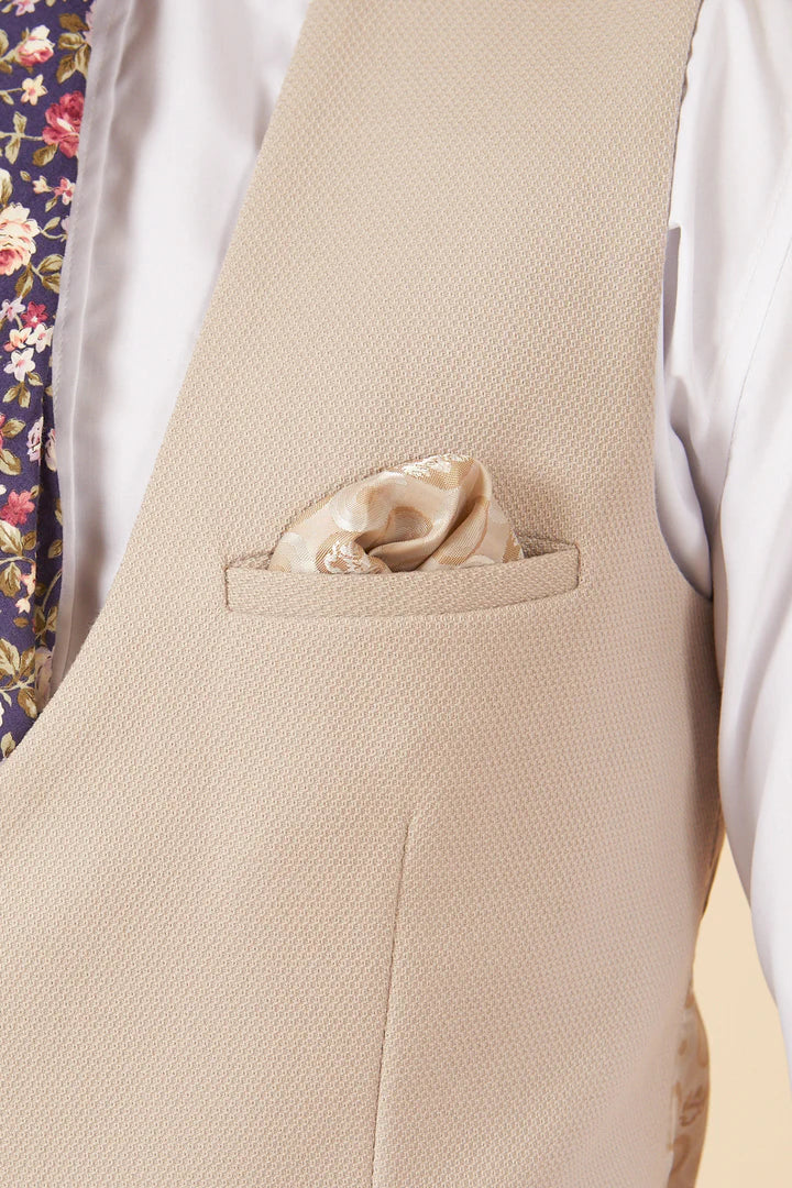 HM5 Stone Tailored Three Piece Suit