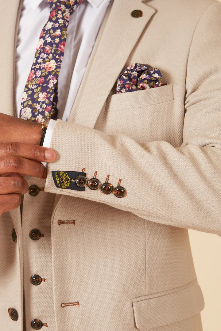 HM5 Stone Tailored Three Piece Suit