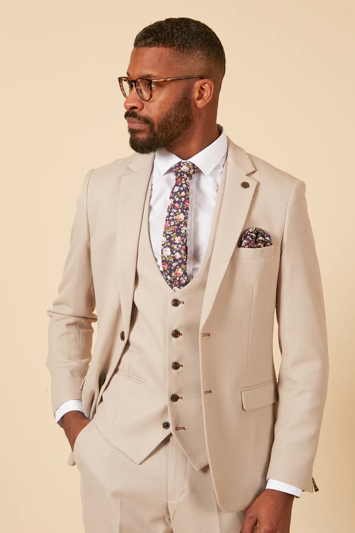 HM5 Stone Tailored Three Piece Suit