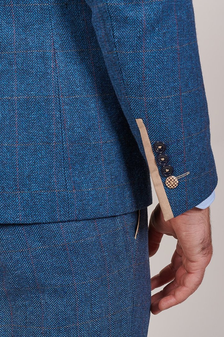 Dion Blue Tweed Check Three Piece Suit