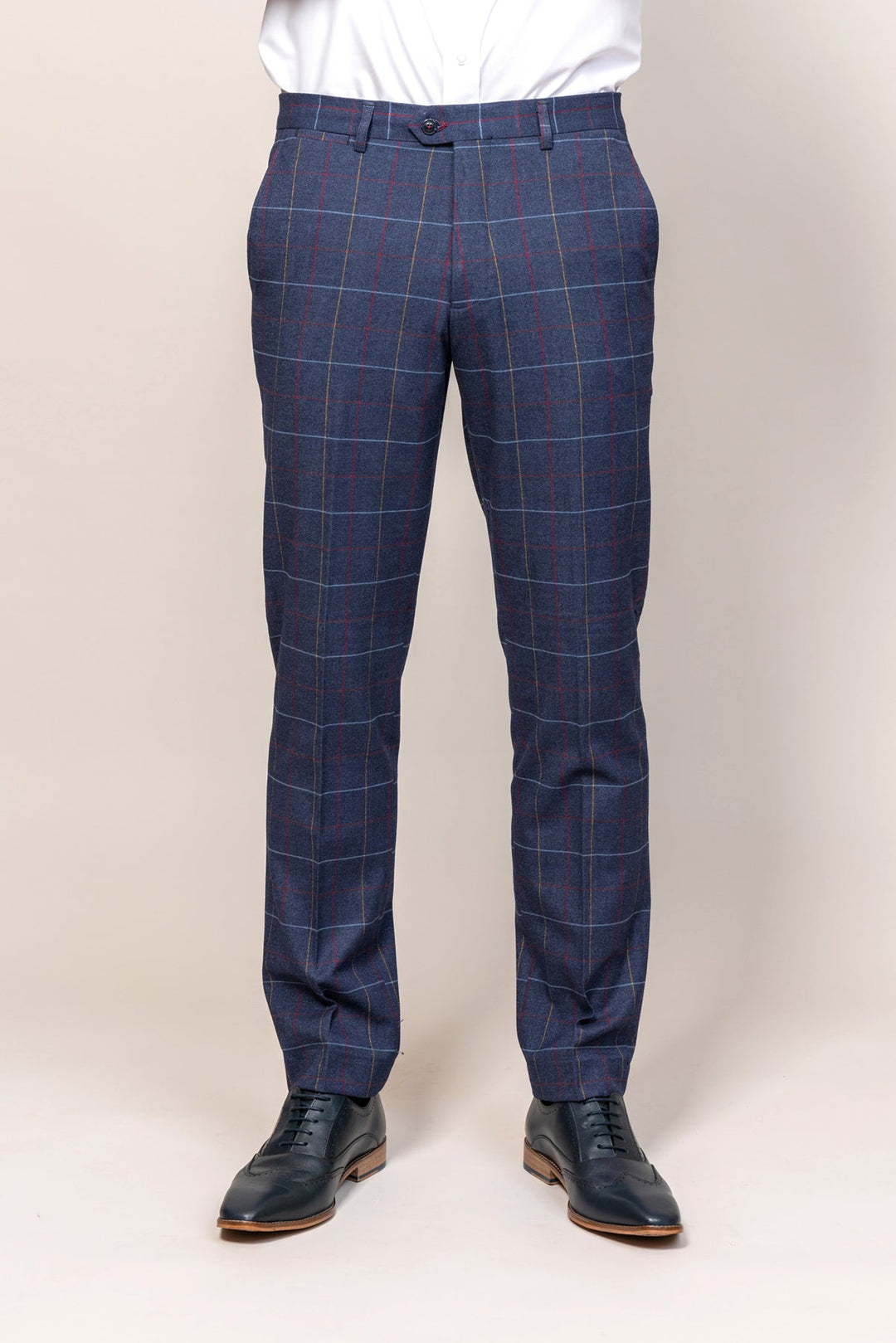 Drake Navy Check Three Piece Suit