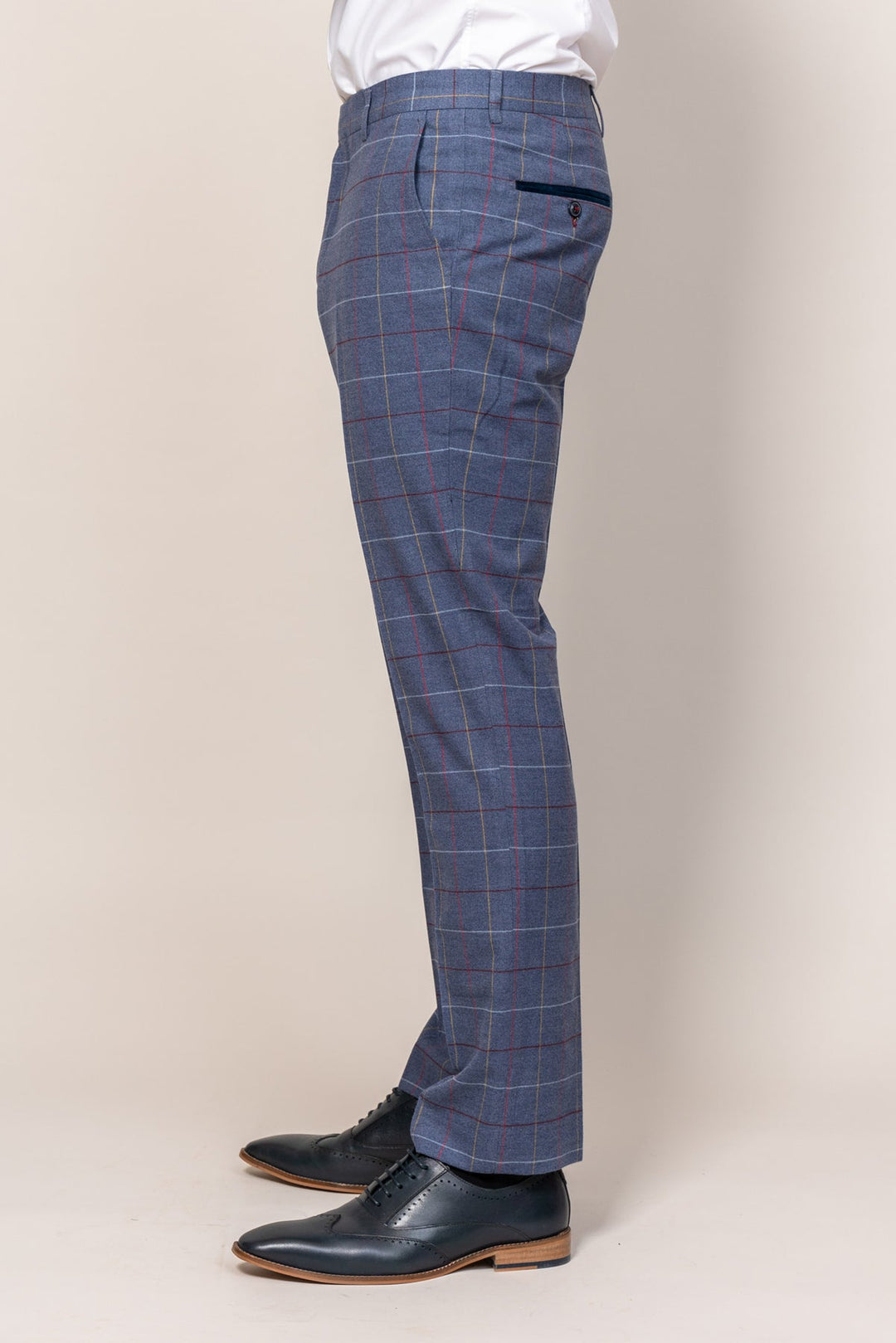 Drake Sky Blue Check Three Piece Suit