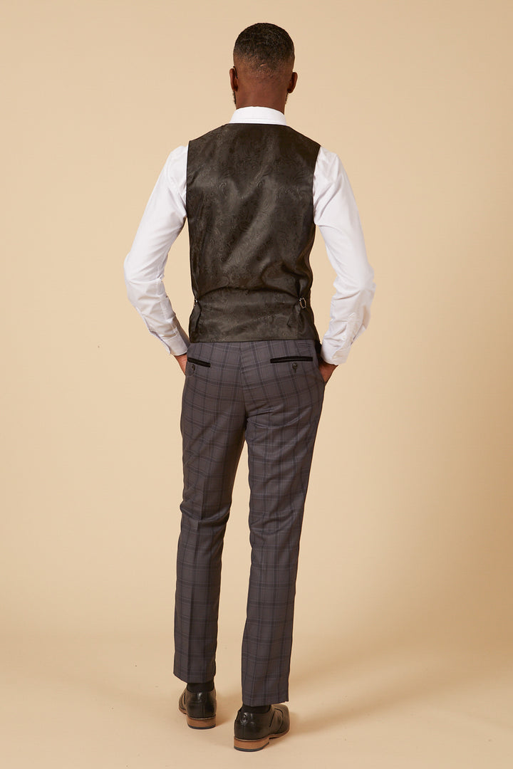 Jose Grey Check Three Piece Suit