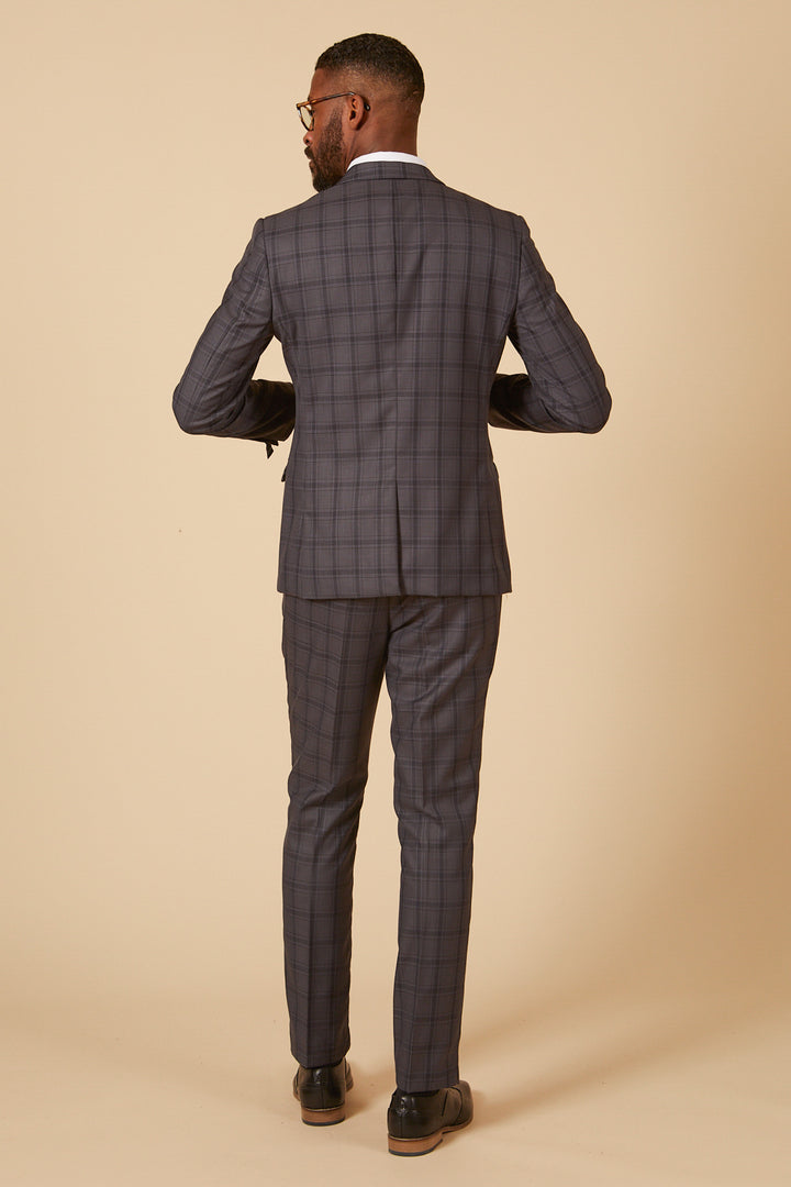 Jose Grey Check Three Piece Suit