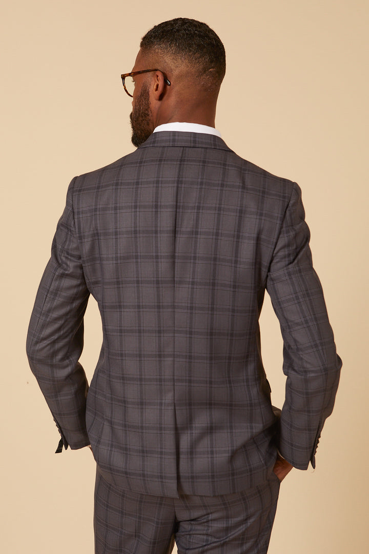 Jose Grey Check Three Piece Suit
