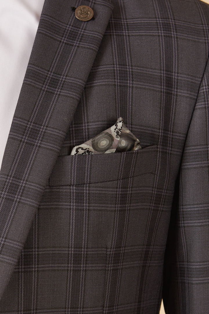 Jose Grey Check Three Piece Suit
