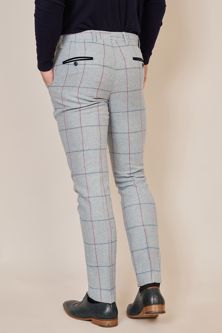 Nicolas Sky Check Tweed Three Piece Suit