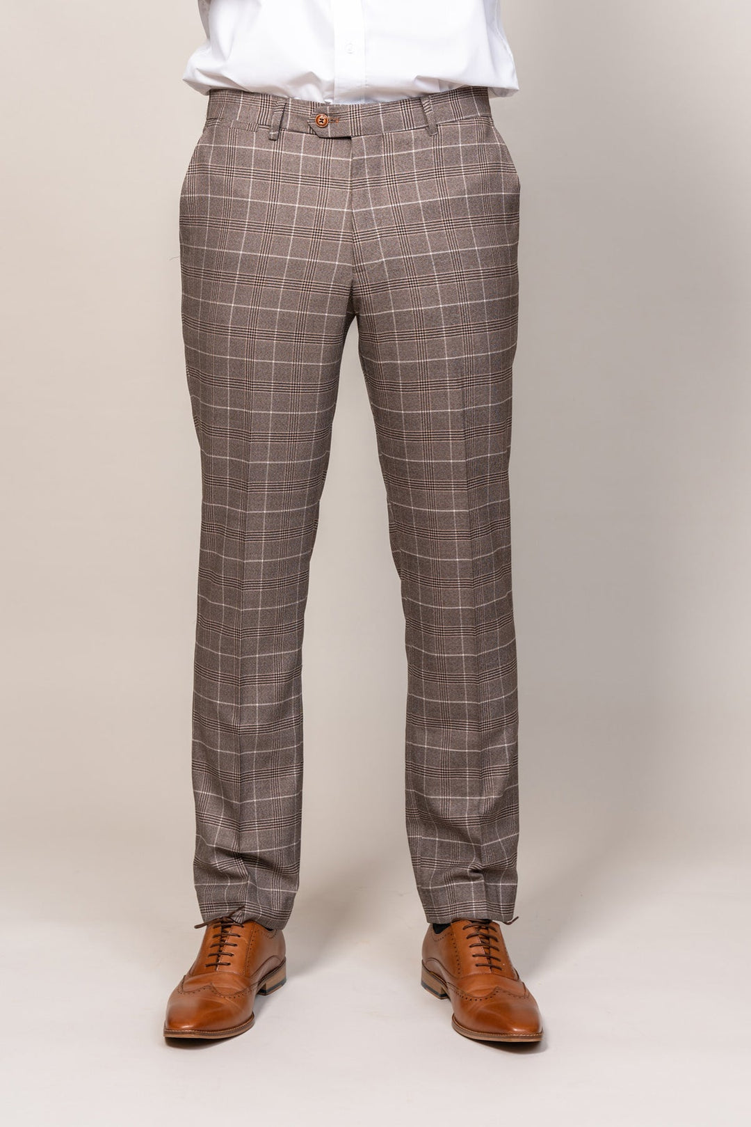 Ray Tan Check Three Piece Suit
