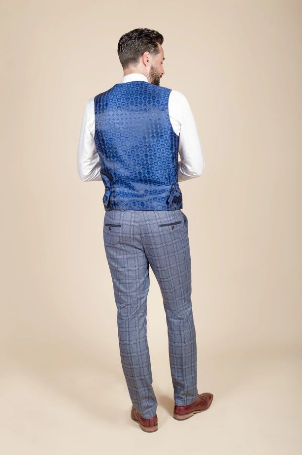 Abbot Blue Tweed Check Three Piece Suit