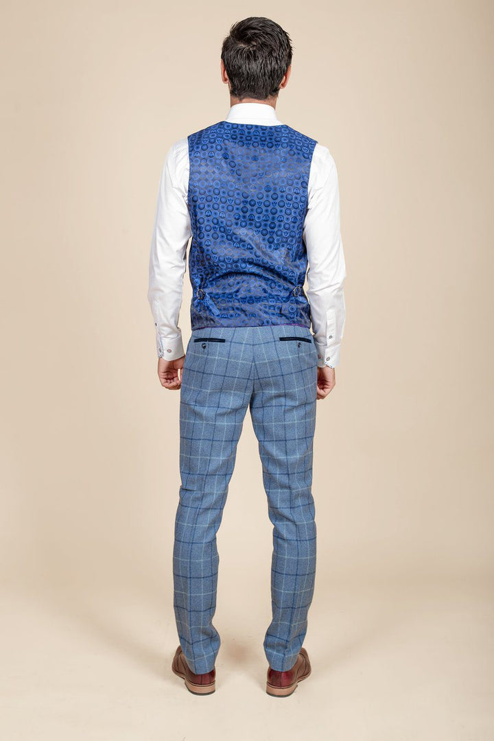 Clinton Blue Tweed Check Three Piece