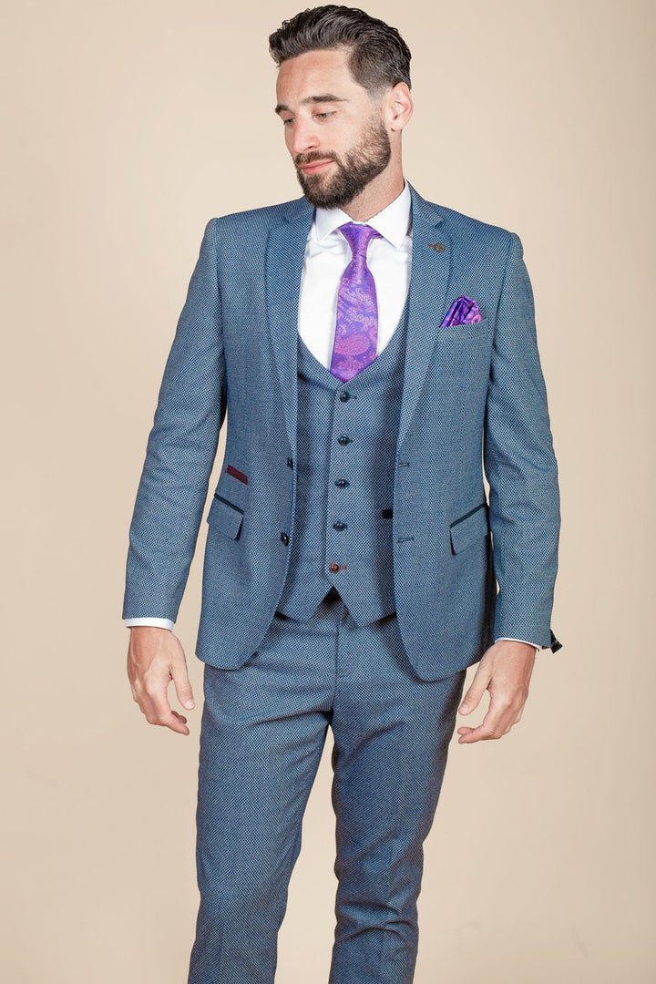 Wilson Navy Birdseye Three Piece Suit