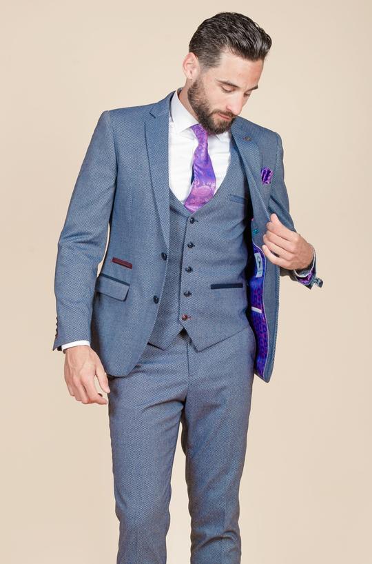 Wilson Navy Birdseye Three Piece Suit