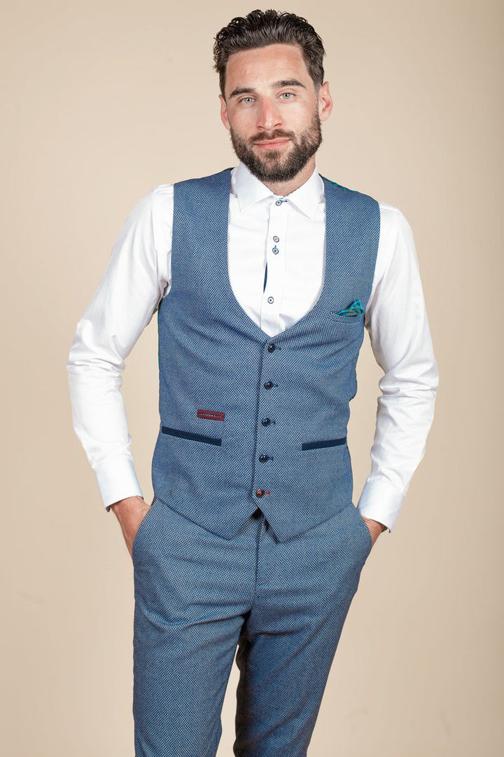 Wilson Navy Birdseye Three Piece Suit