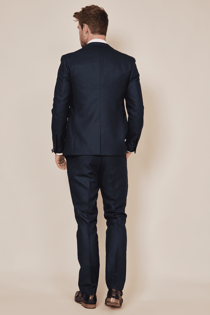 Callum Navy Print Three Piece Suit