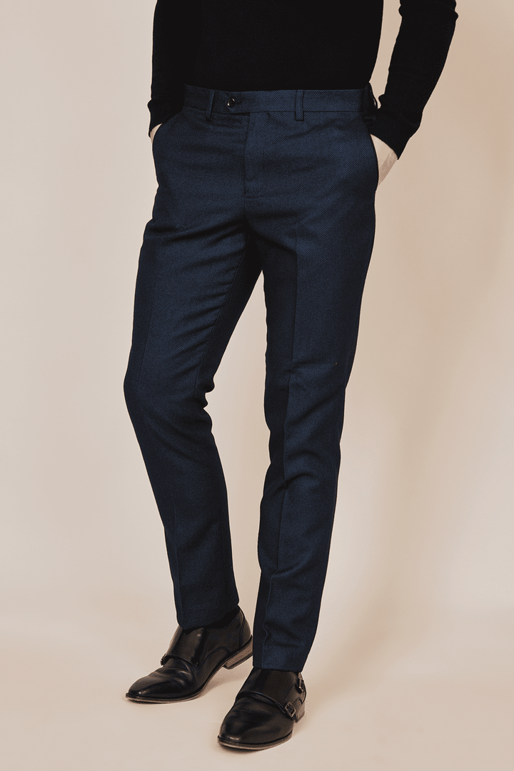 Callum Navy Print Three Piece Suit