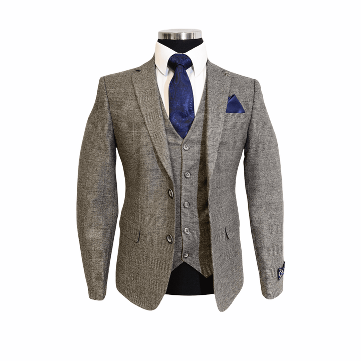 Grey Check Three Piece Suit