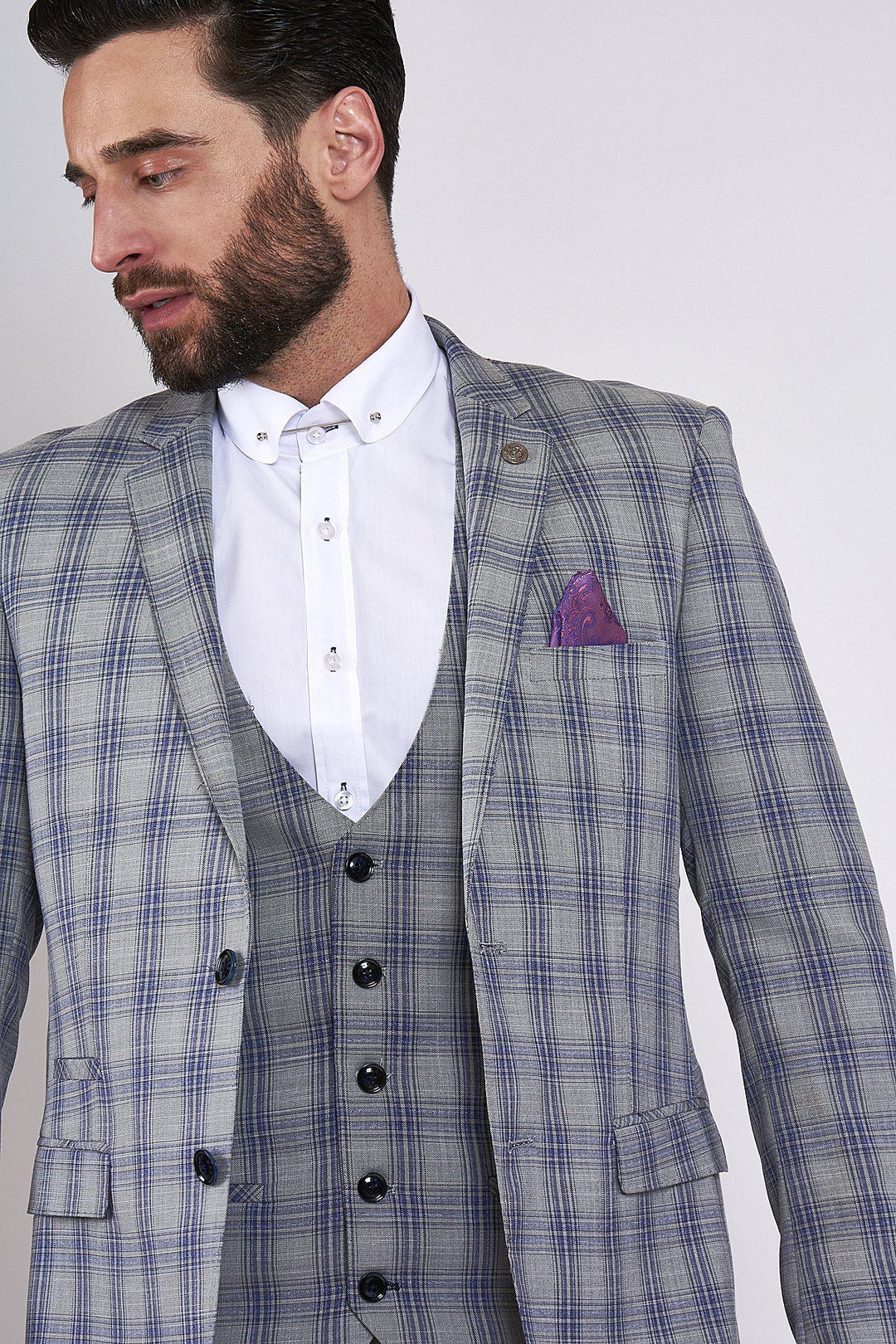 Jack Grey Check Three Piece Suit